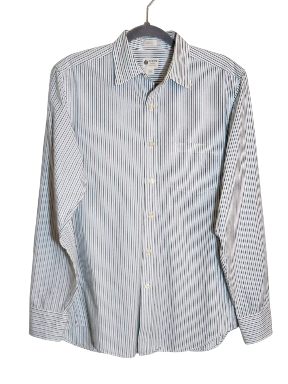 J. Crew Washed Casual Blue and Black Stripe Button Up Shirt Size Small